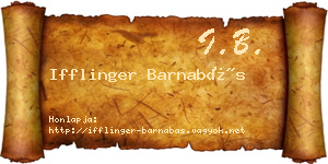 Ifflinger Barnabás névjegykártya